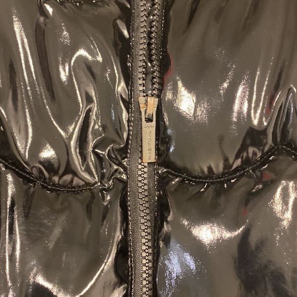 Habitual Kids Black Patent Puffer Peacoat w/Cropped Bell Sleeves Size 16 - Picture 5 of 9